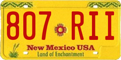 NM license plate 807RII