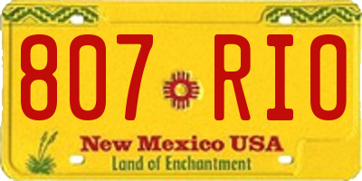 NM license plate 807RIO