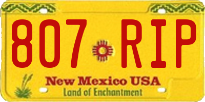 NM license plate 807RIP