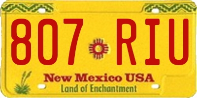 NM license plate 807RIU