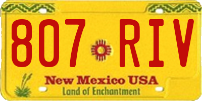 NM license plate 807RIV