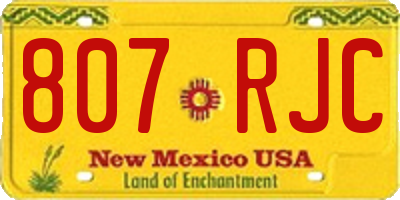 NM license plate 807RJC