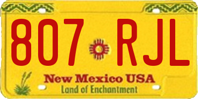 NM license plate 807RJL