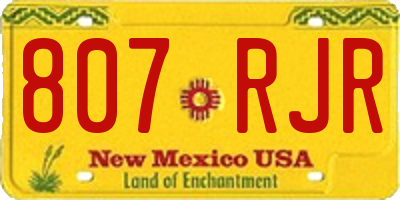 NM license plate 807RJR