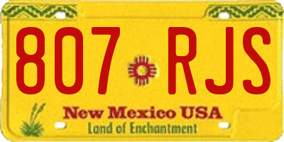 NM license plate 807RJS