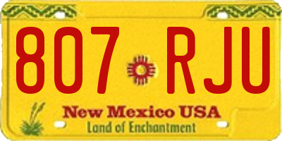 NM license plate 807RJU