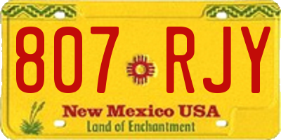 NM license plate 807RJY