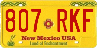 NM license plate 807RKF