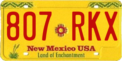 NM license plate 807RKX