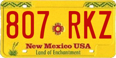 NM license plate 807RKZ