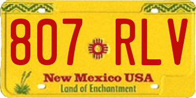 NM license plate 807RLV
