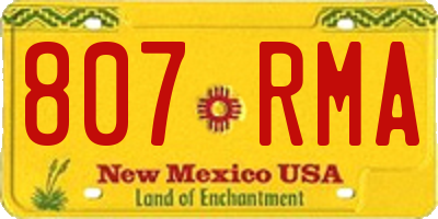 NM license plate 807RMA