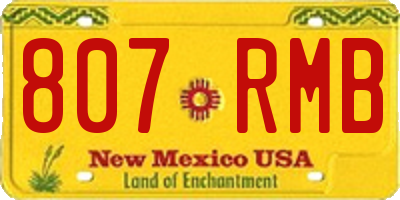 NM license plate 807RMB