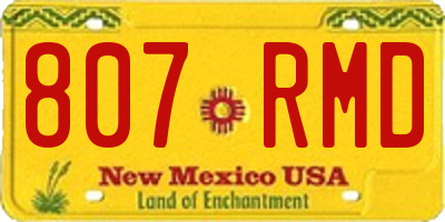 NM license plate 807RMD
