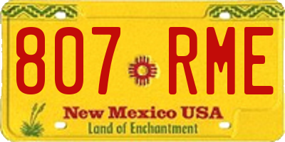 NM license plate 807RME