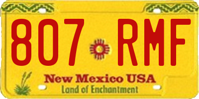NM license plate 807RMF