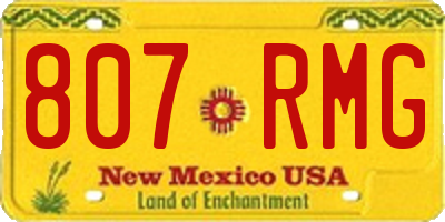 NM license plate 807RMG