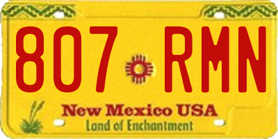 NM license plate 807RMN