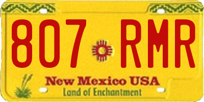 NM license plate 807RMR