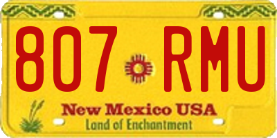 NM license plate 807RMU