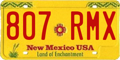 NM license plate 807RMX