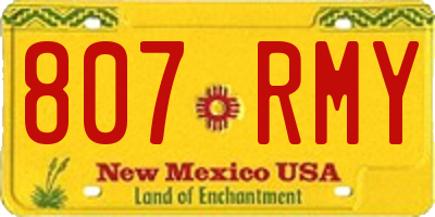 NM license plate 807RMY