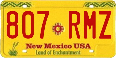 NM license plate 807RMZ