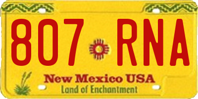 NM license plate 807RNA