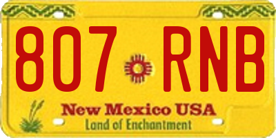NM license plate 807RNB