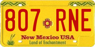 NM license plate 807RNE