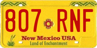 NM license plate 807RNF