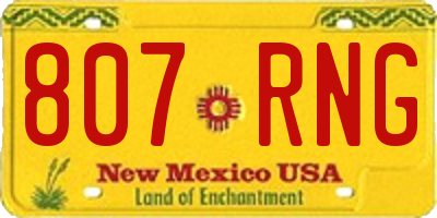 NM license plate 807RNG