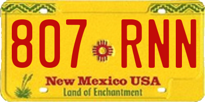NM license plate 807RNN