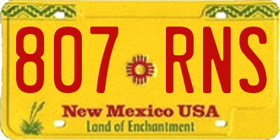 NM license plate 807RNS