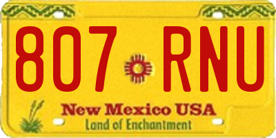 NM license plate 807RNU