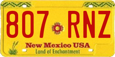 NM license plate 807RNZ