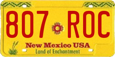NM license plate 807ROC