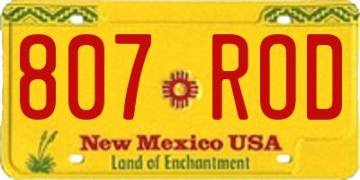 NM license plate 807ROD