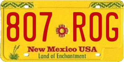 NM license plate 807ROG