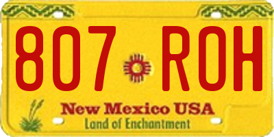 NM license plate 807ROH