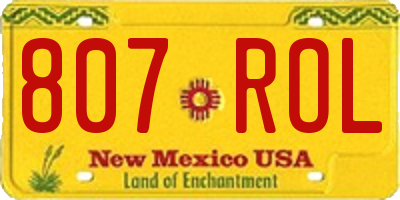 NM license plate 807ROL