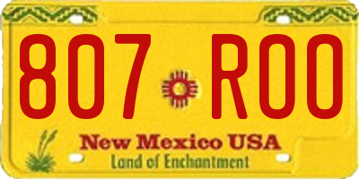 NM license plate 807ROO