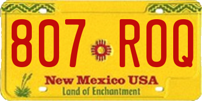 NM license plate 807ROQ