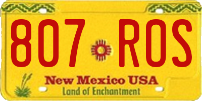 NM license plate 807ROS