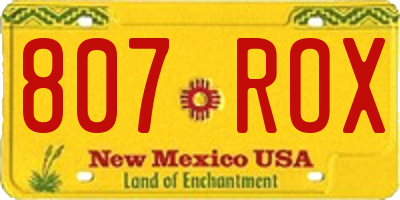 NM license plate 807ROX