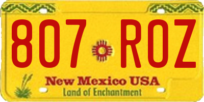 NM license plate 807ROZ