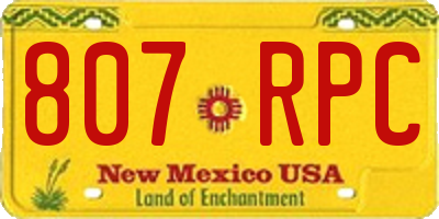 NM license plate 807RPC