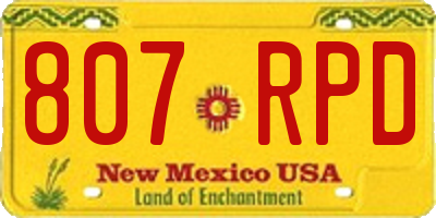 NM license plate 807RPD