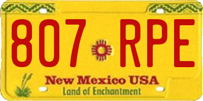 NM license plate 807RPE