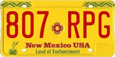 NM license plate 807RPG